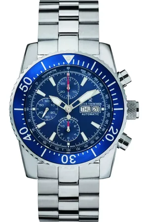 Revue Thommen Accessoires, Heren, Blauw, ONE Size, Duiker Automatisch Chronograaf Horloge Blauwe Wijzerplaat