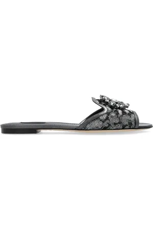 Dolce & Gabbana Schoenen, Dames, Grijs, 36 EU, Bianca Slides