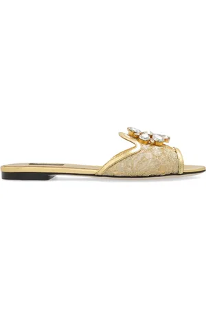 Dolce & Gabbana Schoenen, Dames, Geel, 38 EU, Bianca Slides