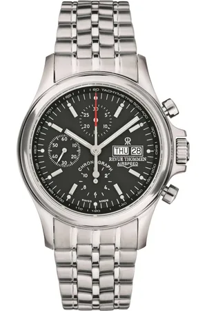 Revue Thommen Accessoires, Heren, Grijs, ONE Size, Automatische Airspeed Heritage Chronograaf Roestvrijstalen Horloge