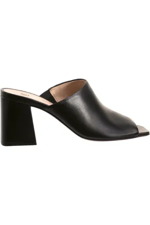 Högl Schoenen, Dames, Zwart, 38 EU, Leer, Zwarte platte sandalen voor vrouwen