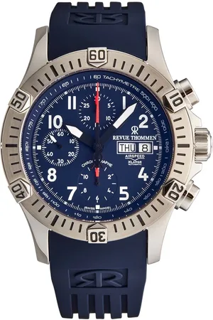 Revue Thommen Accessoires, Heren, Grijs, ONE Size, Chronograaf Siliconen Armband Airspeed Xlarge Horloge