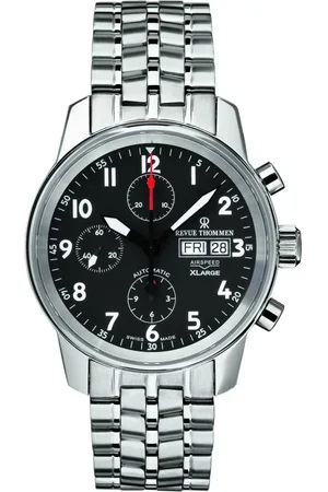 Revue Thommen Accessoires, Heren, Grijs, ONE Size, Automatische Airspeed Xlarge Dag & Datum Horloge