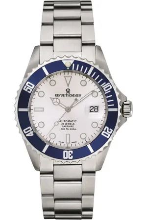 Revue Thommen Accessoires, Heren, Grijs, ONE Size, Automatisch duikhorloge blauwe lunette