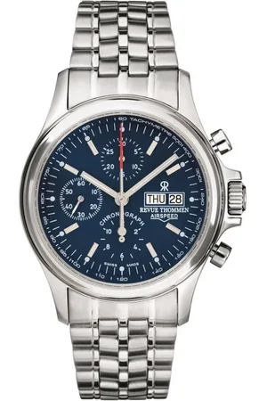 Revue Thommen Accessoires, Heren, Grijs, ONE Size, Automatische Airspeed Heritage Chronograaf Roestvrijstalen Horloge