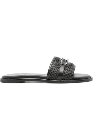 Michael Kors Schoenen, Dames, Zwart, 37 EU, Polyester, Zwarte Slide Slippers voor Vrouwen