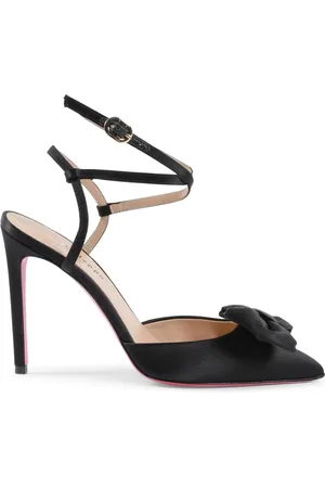 DEE OCLEPPO Schoenen, Dames, Zwart, 37 EU, Satijn, Stijlvolle Satijnen Enkelband Pomp