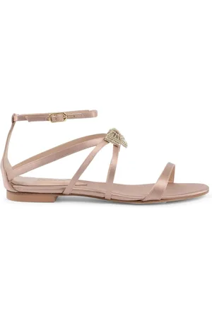 DEE OCLEPPO Schoenen, Dames, Roze, 35 EU, Satijn, Satin Sandaal met Swarovski Strik