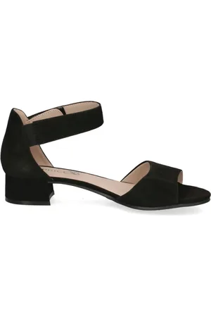Caprice Schoenen, Dames, Zwart, 37 1/2 EU, Suède, Zwarte Suède Casual Open Sandalen