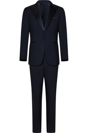 LOW BRAND Pakken, Heren, Blauw, 2Xl, Wol, Blauw Tropisch Wol Tuxedo Pak