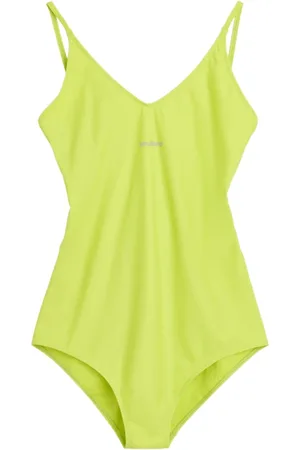 Soulland Badkleding, Dames, Groen, S/M, Verstelbare Strap Badpak in Oranje/Zwart