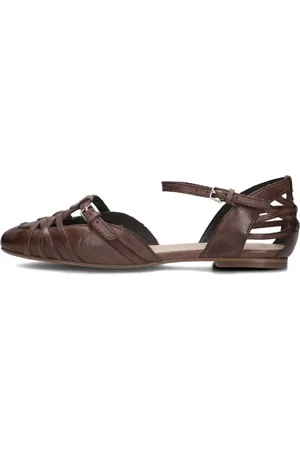Bronx Schoenen, Dames, Bruin, 36 EU, Leer, Gekruiste Band Leren Sandalen