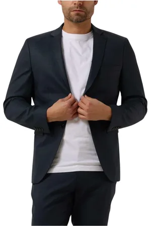SELECTED Jassen, Heren, Blauw, 2Xl, Wol, Slim-fit Flex Blazer in Donkerblauw