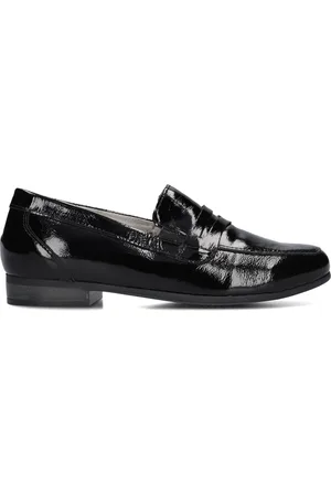 Waldläufer Schoenen, Dames, Zwart, 39 EU, Leer, Zwarte Leren Penny Loafer Damesschoen
