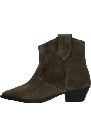 Anonymous copenhagen Schoenen, Dames, Groen, 37 EU, Suède, Groene Suède Western Enkellaarzen
