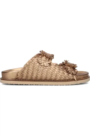 Lina Locchi Schoenen, Dames, Bruin, 41 EU, Leer, Slippers Koper