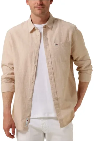 Tommy Hilfiger Overhemden, Heren, , S, Linnen, Casual Linnen Blend Overhemd
