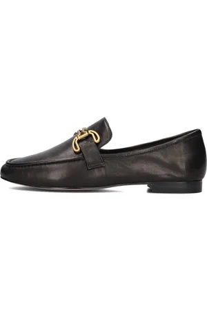Bibi Lou Schoenen, Dames, Zwart, 39 EU, Leer, Zwarte Loafers met Gouden Ketting
