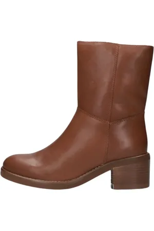 Poelman Schoenen, Dames, Bruin, 41 EU, Leer, Dames Enkellaarzen Linus