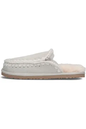 Mou Schoenen, Dames, Grijs, 41 EU, Suède, Gezellige Eskimo Stitch Pantoffels