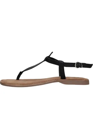 Lazamani Schoenen, Dames, Zwart, 38 EU, Suède, Zwarte Leren Sandalen met Zilveren Gesp