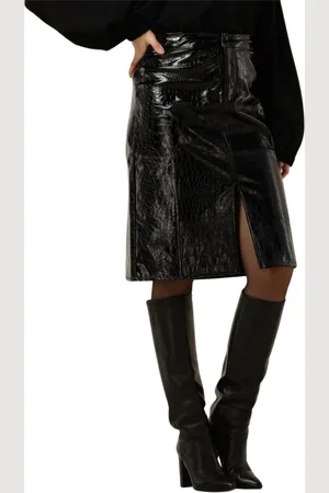 Lollys Laundry Rokken, Dames, Zwart, S, Zwarte Midi Rok Marikka LL