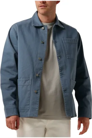Foret Jassen, Heren, Blauw, S, Katoen, Blauw Overshirt Heyday Stijl