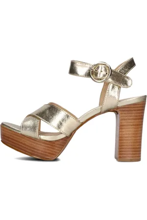 GOOSECRAFT Schoenen, Dames, Geel, 36 EU, Leer, Stijlvolle Sandalen Malou 3