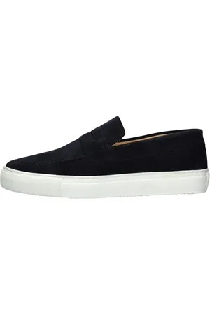 GOOSECRAFT Schoenen, Heren, Blauw, 44 EU, Suède, Christian Loafer Slip-On Sneaker Stijl