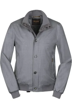 MOORER Jassen, Heren, Grijs, M, Wol, Ultra-fine Flannel Silk Bomber Jas