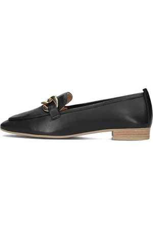 Unisa Schoenen, Dames, Zwart, 39 EU, Leer, Zwarte Loafer Buyo Trendy Accent