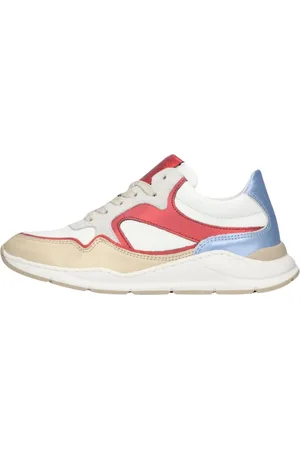 Hip Schoenen, Dames, Veelkleurig, 38 EU, Leer, Witte Lage Sneaker H6355