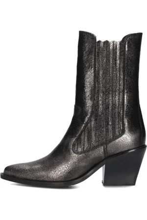 Bronx Schoenen, Dames, Bruin, 37 EU, Leer, Zilveren Lage Enkellaarsjes Next Cole