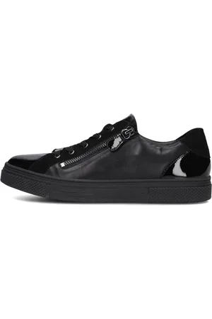 Hassia Schoenen, Dames, Zwart, 36 1/2 EU, Leer, Zwarte LED Lage Sneakers