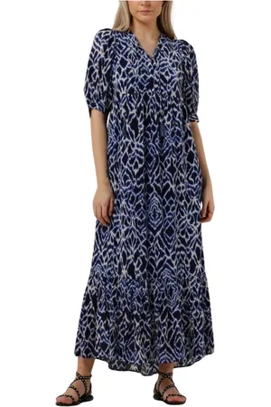 Moliin Kleedjes, Dames, Veelkleurig, S, Lucille Maxi Jurk Blauw