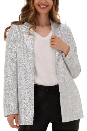 GOOSECRAFT Jassen, Dames, Grijs, S, Sequine Blazer
