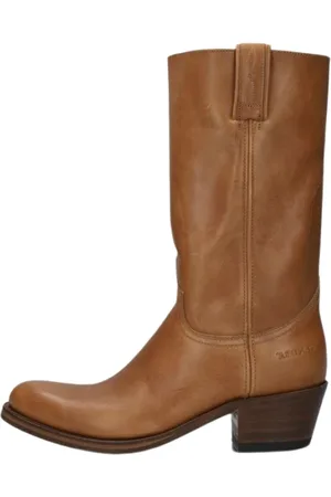 Sendra Schoenen, Dames, Bruin, 40 EU, Leer, Dames Cowboy Laarzen met Accent