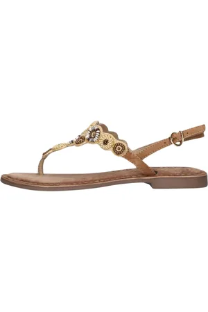 Lazamani Schoenen, Dames, , 40 EU, Suède, Sandaal met Kraal- en Strassteentjesdecoratie