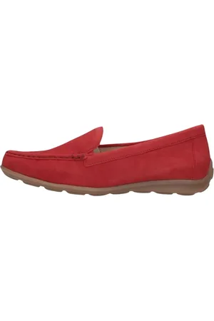 Gabor Schoenen, Dames, Rood, 39 EU, Leer, Rode Mocassins Stijlvol Comfortabel Trendy