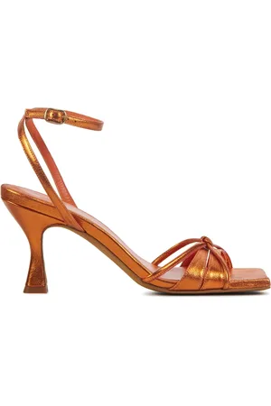 Toral Schoenen, Dames, Oranje, 38 EU, Leer, Oranje Hoge Hak Sandalen voor Dames