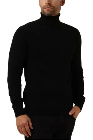 Anerkjendt Truien, Heren, Zwart, M, Wol, Solid Roll Neck Lambswool Sweater