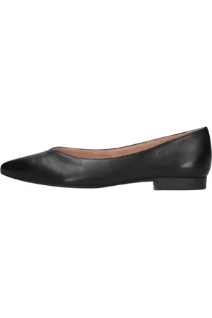 Paul Green Schoenen, Dames, Zwart, 37 EU, Leer, Zwarte Loafers met V-Vorm Detail