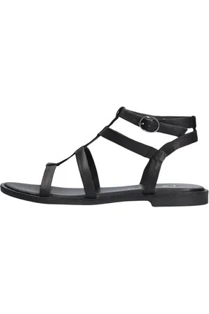 TANGO Schoenen, Dames, Zwart, 39 EU, Leer, Zwarte Elegante Sandaal met Bolstuds