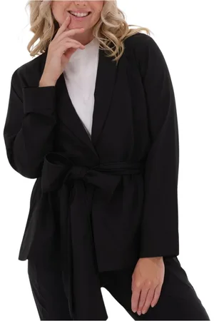 10 days Jassen, Dames, Zwart, L, Belt Wrap Blazer in Zwart