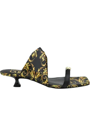 VERSACE Schoenen, Dames, Veelkleurig, 37 EU, Zwarte Kant Platte Schoenen Ss 22