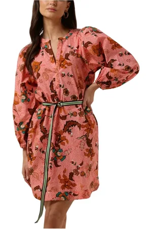 Moliin Kleedjes, Dames, Veelkleurig, L, Katoen, Carmella Roze Mini Jurk Dames