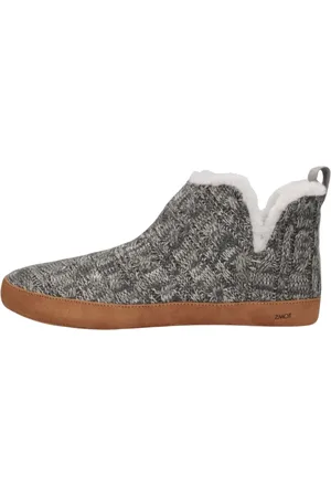 TOMS Schoenen, Dames, Grijs, 38 EU, Leer, Gezellige Grijze Gebreide Pantoffels Lola