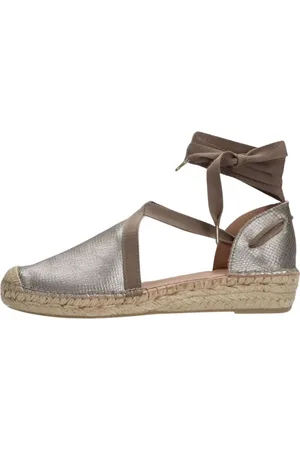 Fred de la Bretoniere Schoenen, Dames, Bruin, 37 EU, Jute, Taupe Shiny Espadrilles met Jute Sole