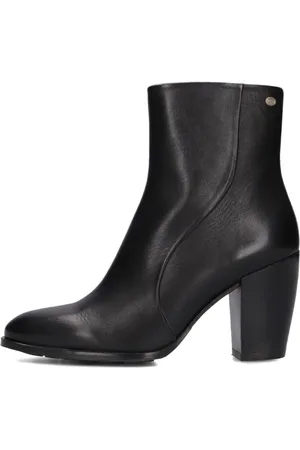 Fred de la Bretoniere Schoenen, Dames, Zwart, 37 EU, Leer, Zwarte leren enkellaars Alicia