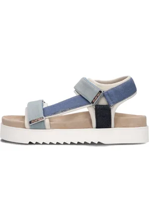 Maruti Schoenen, Dames, Blauw, 37 EU, Denim, Blauwe Denim Sandalen Beau